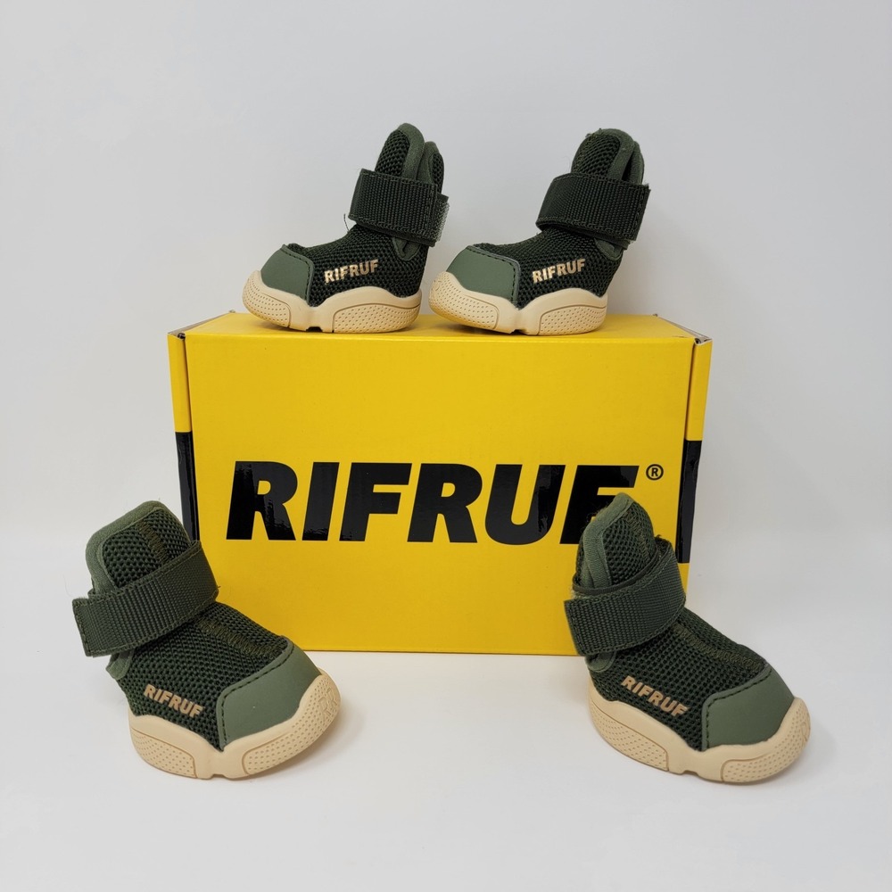 New! RIFRUF Caesar 1 Designer Dog Shoes Sneakers Boots Size 4 ~ Birch Green